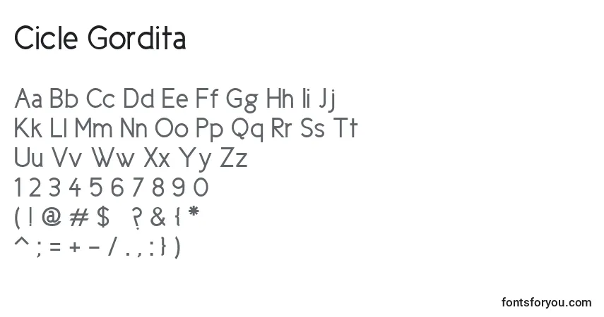 Шрифт Cicle Gordita – алфавит, цифры, специальные символы