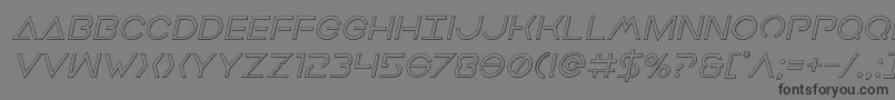 フォントEarthorbiteroutital – 黒い文字の灰色の背景
