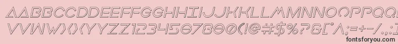 フォントEarthorbiteroutital – ピンクの背景に黒い文字