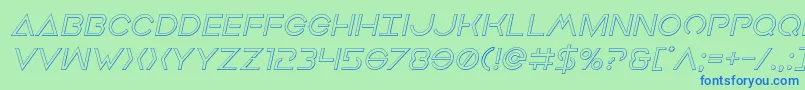 Earthorbiteroutital Font – Blue Fonts on Green Background