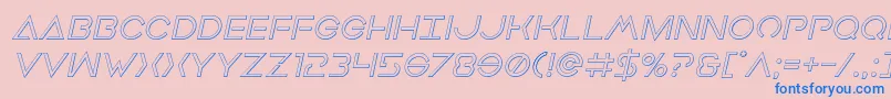 Шрифт Earthorbiteroutital – синие шрифты на розовом фоне