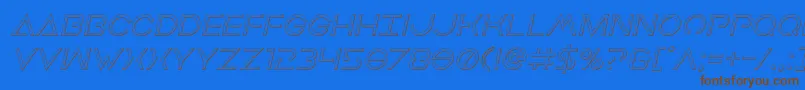 Czcionka Earthorbiteroutital – brązowe czcionki na niebieskim tle