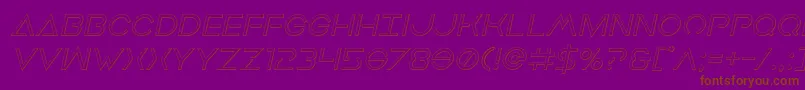 Earthorbiteroutital-Schriftart – Braune Schriften auf violettem Hintergrund