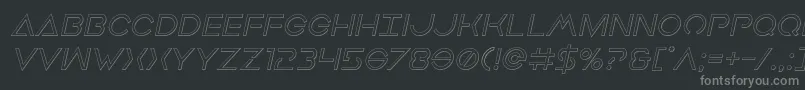 フォントEarthorbiteroutital – 黒い背景に灰色の文字