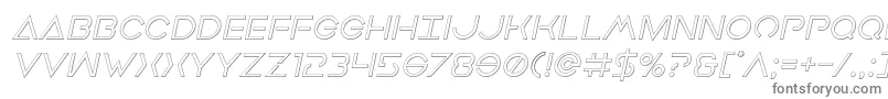 フォントEarthorbiteroutital – 白い背景に灰色の文字