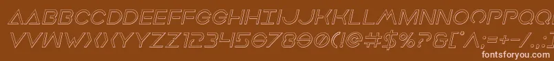Weitere Informationen zur Earthorbiteroutital-Schriftart Earthorbiteroutital-Schriftart – Rosa Schriften auf braunem Hintergrund