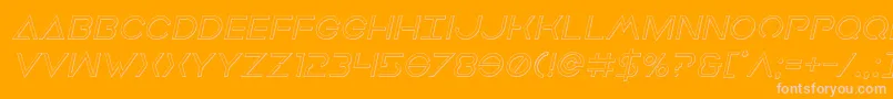 Earthorbiteroutital-Schriftart – Rosa Schriften auf orangefarbenem Hintergrund