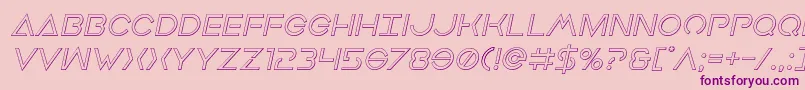 Earthorbiteroutital-Schriftart – Violette Schriften auf rosa Hintergrund
