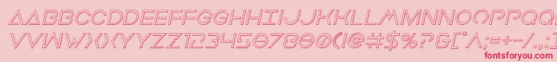 Fonte Earthorbiteroutital – fontes vermelhas em um fundo rosa