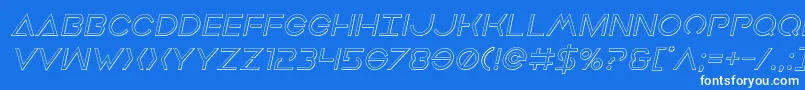 Earthorbiteroutital Font – White Fonts on Blue Background