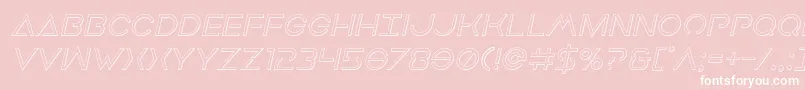 Earthorbiteroutital-Schriftart – Weiße Schriften auf rosa Hintergrund