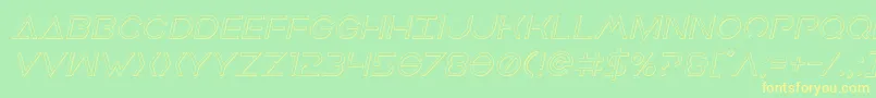 Шрифт Earthorbiteroutital – жёлтые шрифты на зелёном фоне
