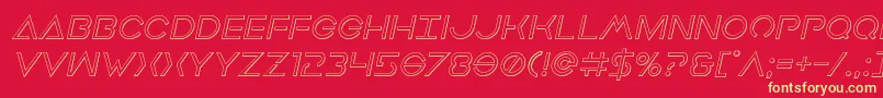 Earthorbiteroutital Font – Yellow Fonts on Red Background