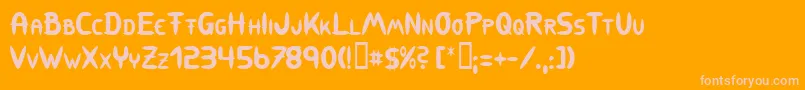309 Font – Pink Fonts on Orange Background