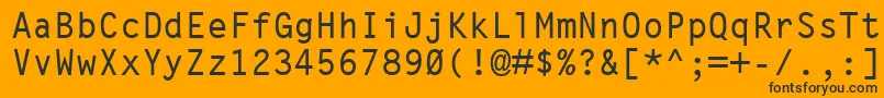 LetterGothicMtBold-Schriftart – Schwarze Schriften auf orangefarbenem Hintergrund