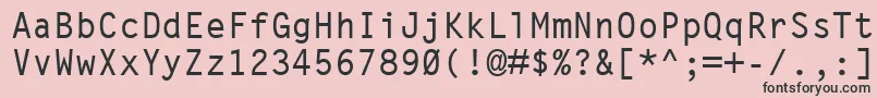 フォントLetterGothicMtBold – ピンクの背景に黒い文字