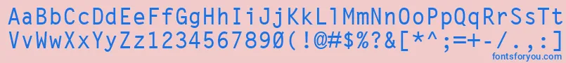 フォントLetterGothicMtBold – ピンクの背景に青い文字
