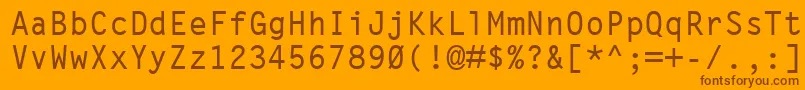 Fonte LetterGothicMtBold – fontes marrons em um fundo laranja