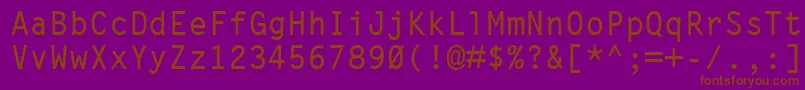 LetterGothicMtBold-Schriftart – Braune Schriften auf violettem Hintergrund
