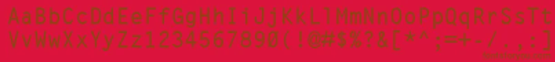 フォントLetterGothicMtBold – 赤い背景に茶色の文字