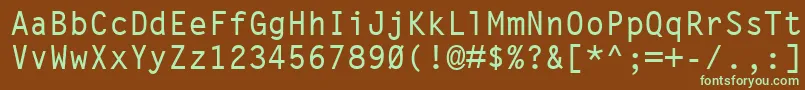 Шрифт LetterGothicMtBold – зелёные шрифты на коричневом фоне