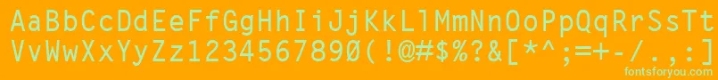 LetterGothicMtBold Font – Green Fonts on Orange Background