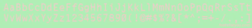 LetterGothicMtBold-fontti – vaaleanpunaiset fontit vihreällä taustalla