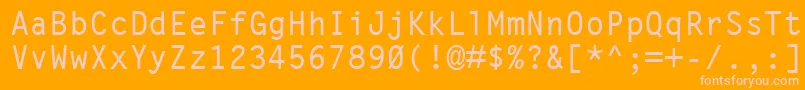 LetterGothicMtBold-fontti – vaaleanpunaiset fontit oranssilla taustalla