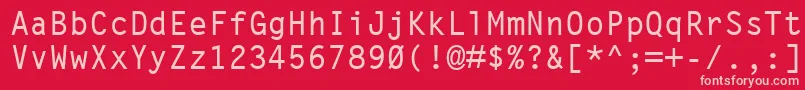 LetterGothicMtBold-Schriftart – Rosa Schriften auf rotem Hintergrund