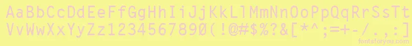 フォントLetterGothicMtBold – ピンクのフォント、黄色の背景