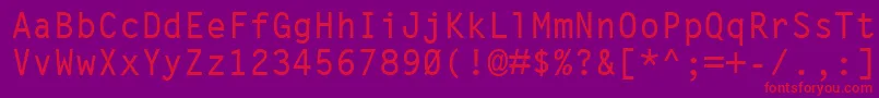 LetterGothicMtBold Font – Red Fonts on Purple Background