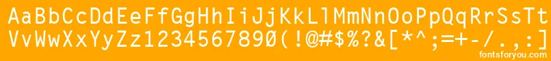 LetterGothicMtBold Font – White Fonts on Orange Background