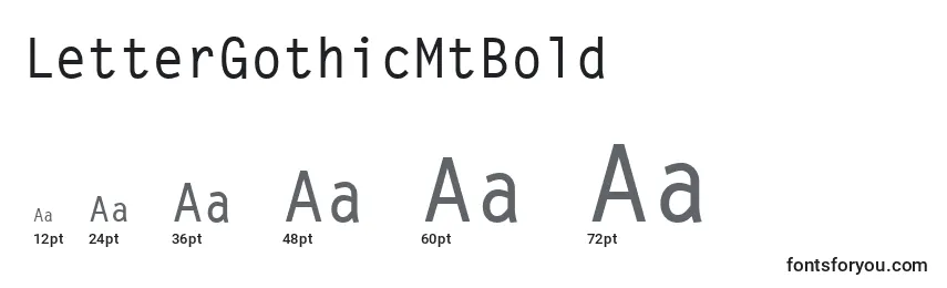 Размеры шрифта LetterGothicMtBold