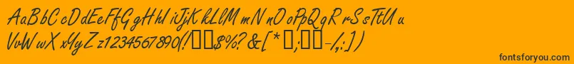 Fonte Nanoscriptssk – fontes pretas em um fundo laranja