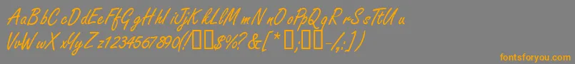 Nanoscriptssk Font – Orange Fonts on Gray Background