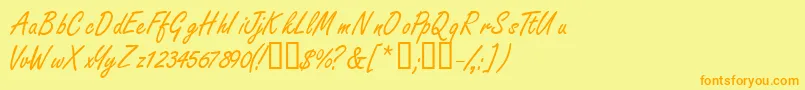 Nanoscriptssk Font – Orange Fonts on Yellow Background