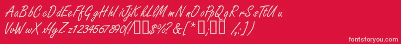 Nanoscriptssk Font – Pink Fonts on Red Background