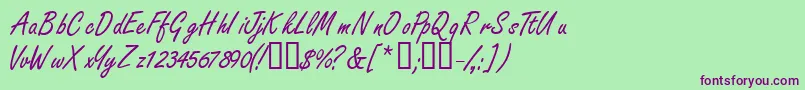 Nanoscriptssk Font – Purple Fonts on Green Background