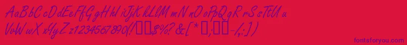 Nanoscriptssk Font – Purple Fonts on Red Background