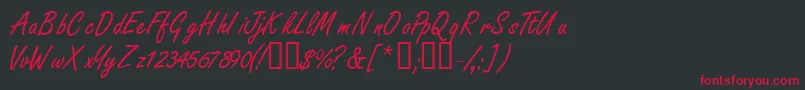 Czcionka Nanoscriptssk – czerwone czcionki na czarnym tle