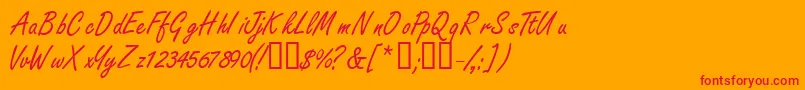 Nanoscriptssk Font – Red Fonts on Orange Background