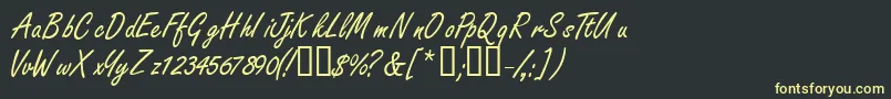 フォントNanoscriptssk – 黒い背景に黄色の文字