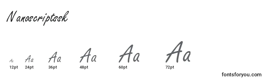 Размеры шрифта Nanoscriptssk