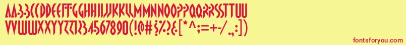 Propaniac Font – Red Fonts on Yellow Background