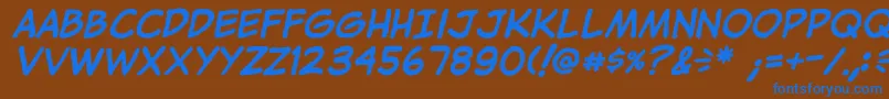 JibbajabbaBold Font – Blue Fonts on Brown Background
