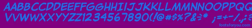 JibbajabbaBold Font – Blue Fonts on Purple Background
