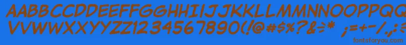 JibbajabbaBold Font – Brown Fonts on Blue Background