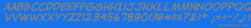 JibbajabbaBold Font – Gray Fonts on Blue Background