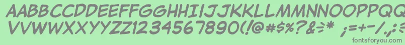 JibbajabbaBold Font – Gray Fonts on Green Background