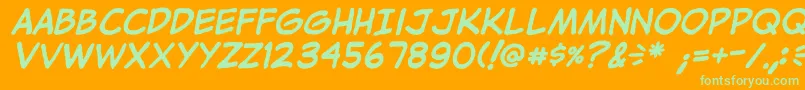 JibbajabbaBold Font – Green Fonts on Orange Background